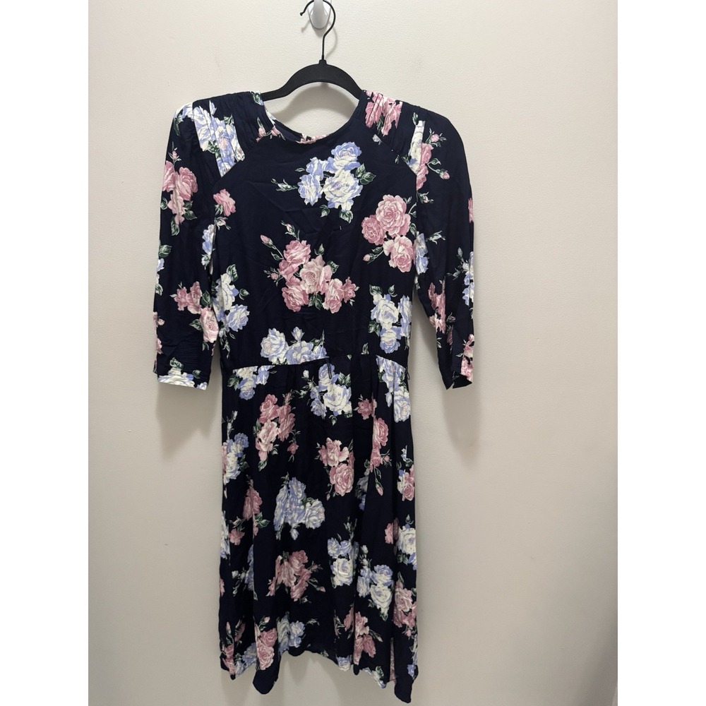 Vintage tabby of california‎ Midi Navy Floral Size 8 Made In USA